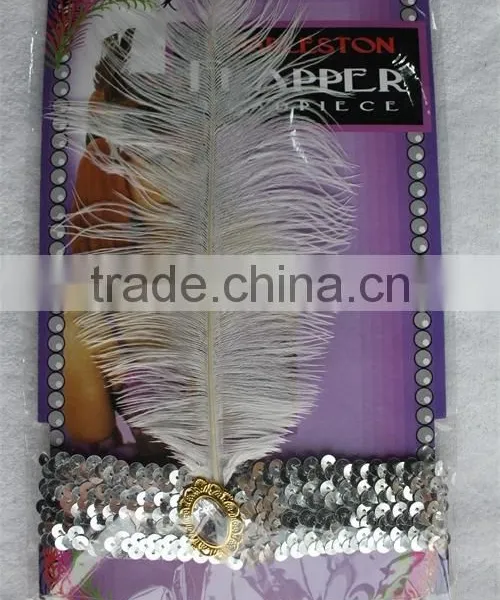 Party Sequin Feather Flapper Headband Women Flapper Headpiece photo-2