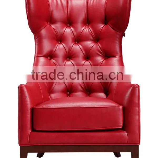 Leather Hotel Sofa Chair With Foodrest Stool