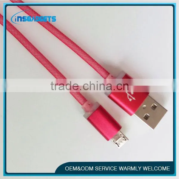 1m 3ft Braided Fabric Micro Usb Cables ,h0t139 Reversible Usb Cable , 2015 Wholesale Colorful Micro Usb Cable for photo-2