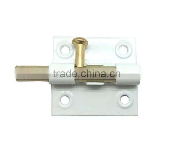 Good Quality Iron White Barrel Bolt, 2" White And Brass Finish Door Bolt, Window Barrel Bolt Lock photo-4