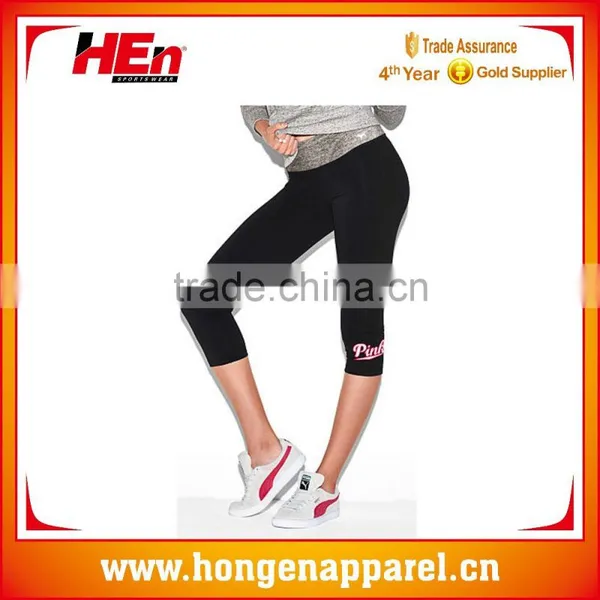 Hongen Apparel 2015 Top Style Seamless Black Yoga Pants Beautiful Sexy Design /athletic Apparel Manufacturers