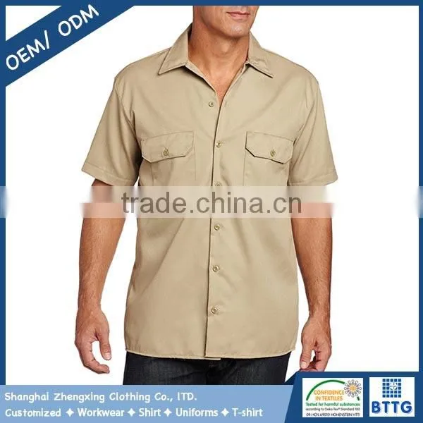 Adult's Plus Size Short Sleeve Safari Shirt With Two Pockets With Flap Closure at Chest photo-2