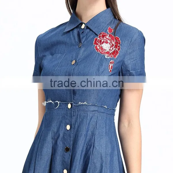 Domin Fashion Latest Formal Embroidery Jean Dress Patterns photo-2