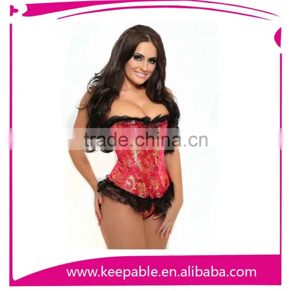 New Arrival Sexy Boned Fauxrple White Lace up Satin Corset Slip Sexy Corset Lingerie For Sale