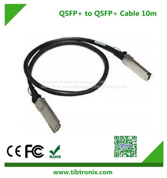 40Gb/s QSFP+ Active Cable Hot Pluggable, +3.3V, 10m