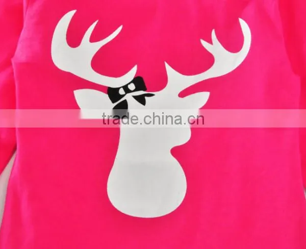 Hot Selling Christmas Deer Printing Long Shirts Trousers Two Piece for Baby photo-3