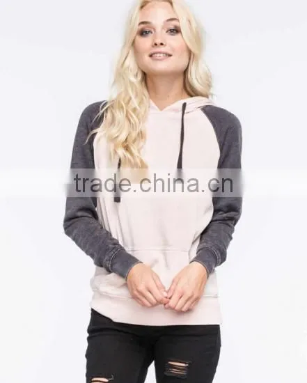 Women's Cotton Fleece Contrast Color Hoodies And Sweatshirt photo-2
