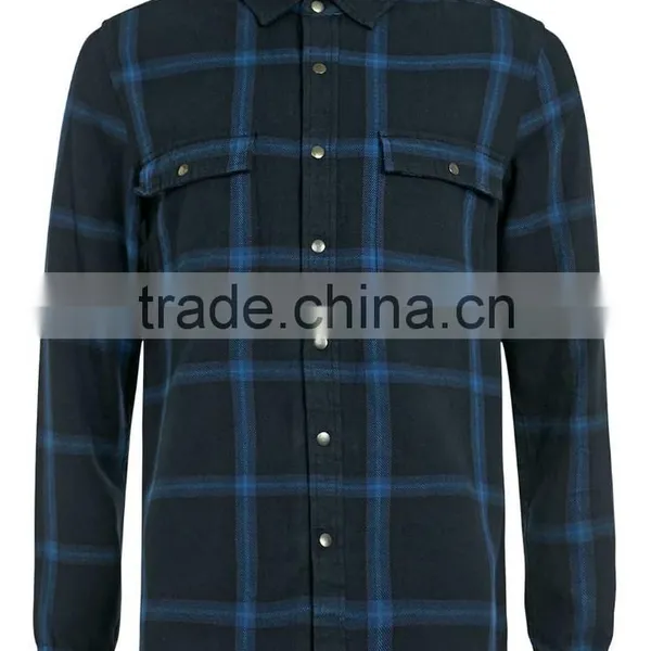 Wholesale Custom Long Sleeve Fashion Plaid Man Shirt photo-5