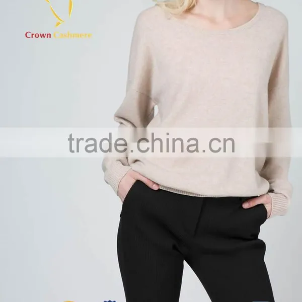 Women Round Neck Winter Loose Soild Color Pullover Sweater photo-2