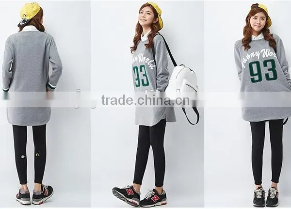 Female Hemp Grey Long-sleeved Straight Front Piece Print Dress photo-3