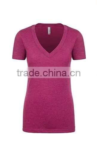 Next Level Apparel Ladies' CVC V-Neck Tee - Made From 60% Cotton, 40% Polyester Jersey and Comes With Your Logo. photo-4