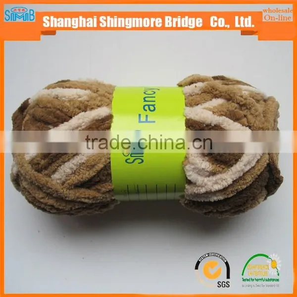 China Novelty Yarn Factory Cheap Wholesale 100 Polyester Knitting Chenille Yarn for Knitting Scarf in Low Yarn Price photo-5
