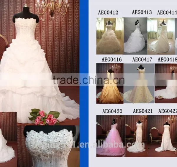 2017 New Style Luxury Beaded Round Neck Long Sleeve Mermaid Lace Wedding Dress BS42 photo-6