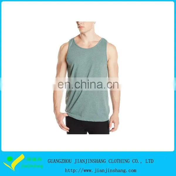 Newest Anti-Bacterial Cation Polyester Spandex Tank Top Men In Grey