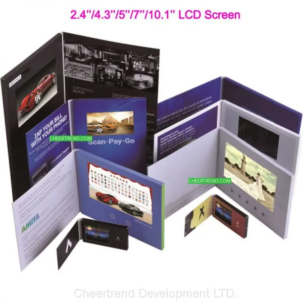 4.3/ 5 / 7 / 10.1'' Lcd Video Mailer for Financial Service Company Direct Mailing Lcd Video Greeting Card for Promotion