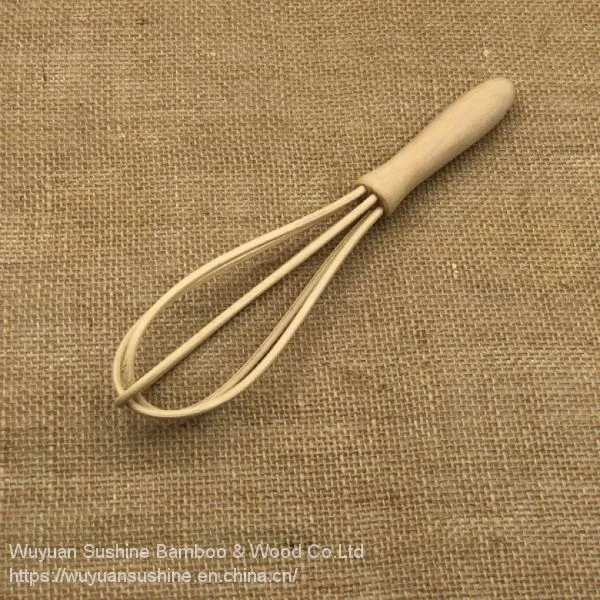 Wooden Egg Beater for Kitchen,Made of Beech Wood photo-3