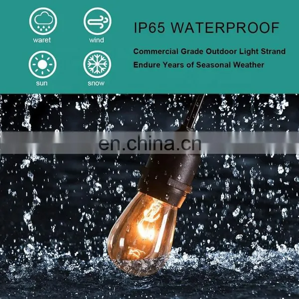 S14 LED String Bulbs for Holiday Garden Patio Christmas Use Outdoor Edison Bulb String Light Filament String Light 48ft photo-5