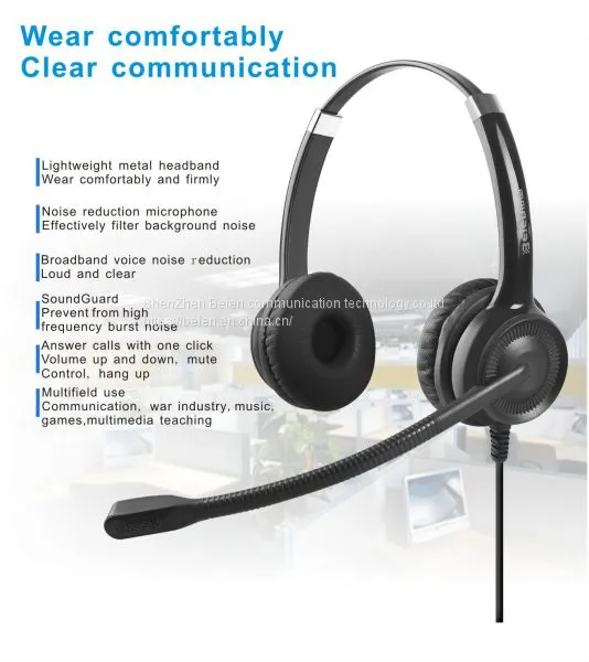 China Beien CS12 QD Telephone Call Center Headset Noise-cancelling Headset Customer Service photo-2
