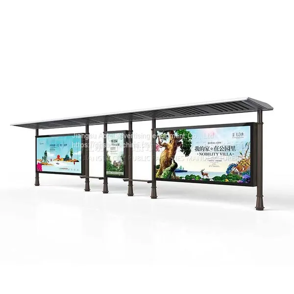 Students Share the Aluminum Profile Bus Stop Kiosk Billboard Factory of Charging Treasure Bus Stop photo-2