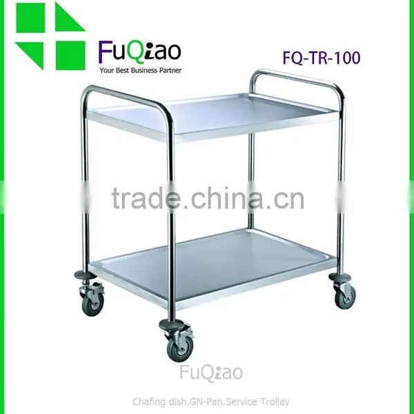 3 Layers Round Tube Stainless Steel Room Food Service Trolley Supplier's Choice photo-2