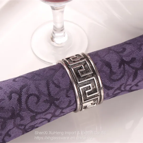 Silver And Black Antique Embossed Metal Napkin Rings For Ideal Table Decoration And Lovely Gift For Any Occasion photo-4