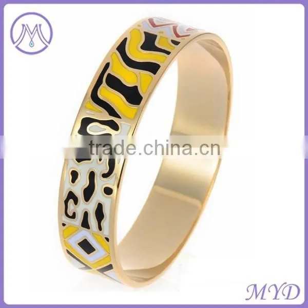 European Fashion Stainless Steel Enamel Cuff Bangle photo-4