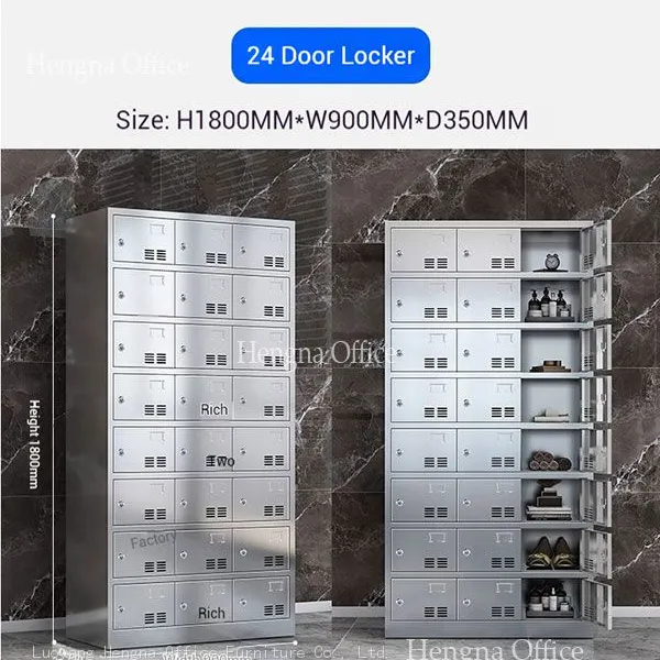 304 Stainless Steel Lockers with Ventilated Doors&Easy-to-Sanitize Surface, 1800x900mm for Food Processing Factory & Cold Storage Facilities-SS5489
