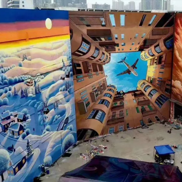 High - Altitude Mountain Rope Painting and Graffiti in Jiaozuo, Henan_overpass Painting_production of Wall Paintings on Cooling Towers, Chimneys and Cooling Water Towers photo-3