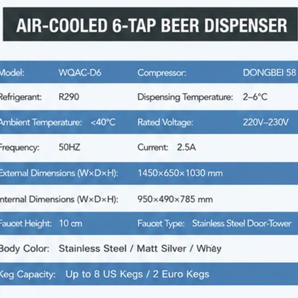 6-Tap Air-Cooled Cabinet Beer Dispenser photo-2