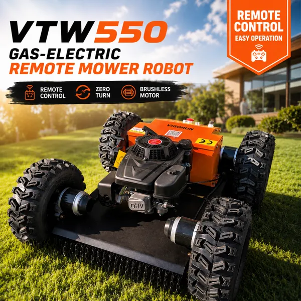Робот-комбайн для газонов Vigorun VTW550 с мульчирующей функцией, долгий срок службы и прочный, с дистанционным управлением, для сада, огорода и фермы