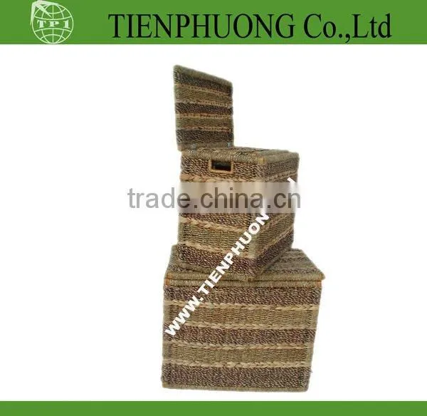 Bamboo Wicker Hamper With Lid, Bamboo Trunks, Storage Basekt
