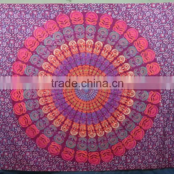 WHOLESALE MANDALA ROUND TAPESTRY WONDERFUL PRINT COTTON BEDSHEET photo-3