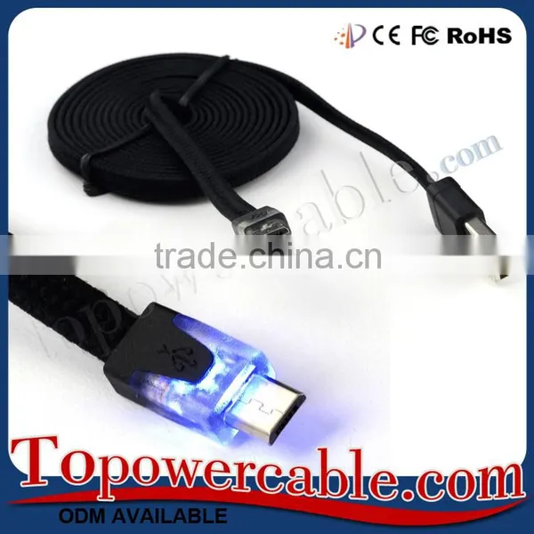 Led Light Double Color Usb 2.0 Weave Data Cable For Samsung S4 For Sony Z3 photo-5