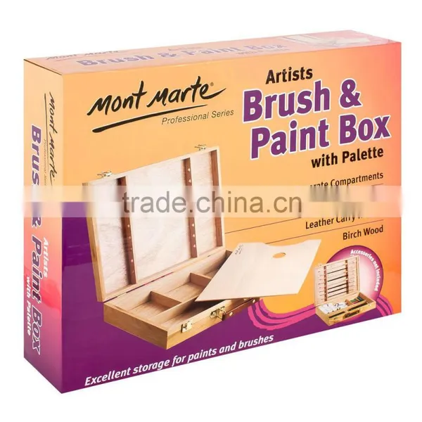 Mont Marte Large Birch Brush/Paint Box With Palette