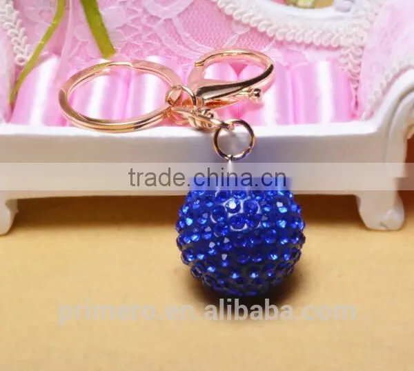 3D Alloy Metal Luxury Car Crystal Rhinestone Ball Keyring Keychain Wholesale photo-4