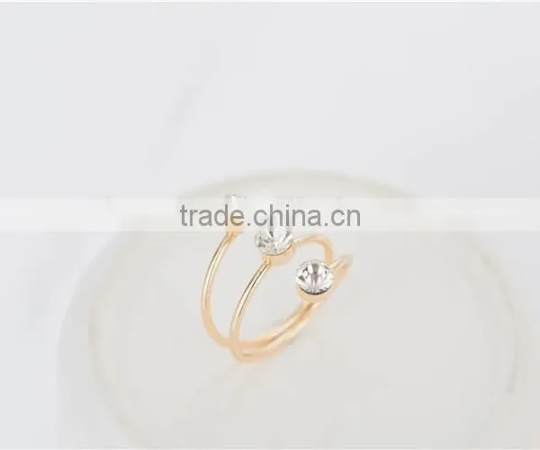 2015 Fashion Triple Crystal Wedding Ring Delicate Lovely Engagement Ring