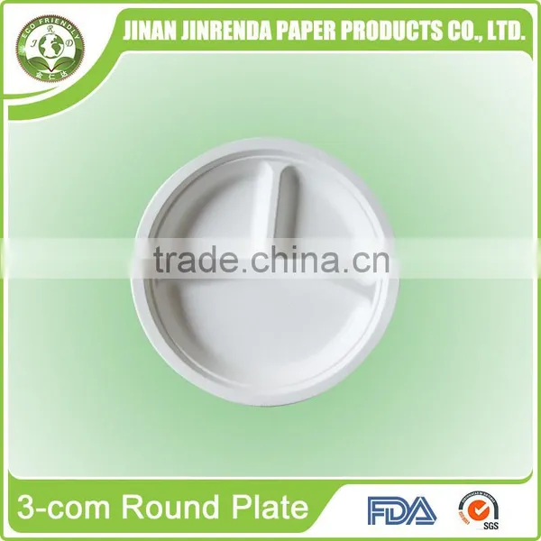 Disposable Tableware Bio-degradable Paper or Sugarcane 9" Round Plates photo-2