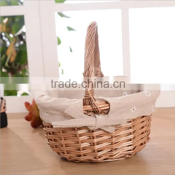 Storage Basket Wicker Basket With Handle Willow Wicker Basket
