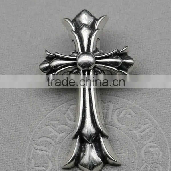 Gothic Punk Style Vintage Antique Men's 925 Sterling Silver Tribal Cross Pendant Necklace Pendant For Men photo-4