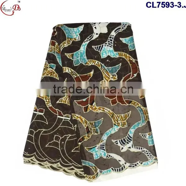 CL7593 Hot Sell Good Quality Soft and Comfortable Wax Lace Fabric for Women photo-3