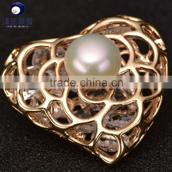 Heart Brooch Pearl Jewelry Shiny Zircon Natural Pearl Brooch Jewelry