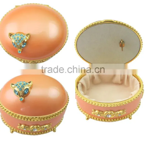 High Quality Elegant Musical Box With Rhinestones Crystals Enamel Decoration and Various Colors photo-5