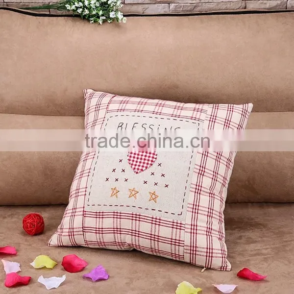 2015 New Pastoral Style Hand Embroidery Cartoon Cotton and Linen Hold Pillow Sofa Cushion Cover Car Decoration photo-4