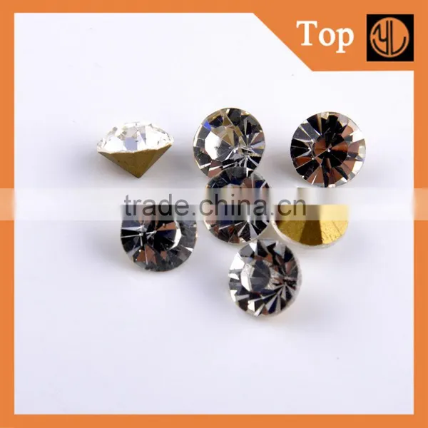Crystal Diamond Pointback Rhinestone Glass photo-3