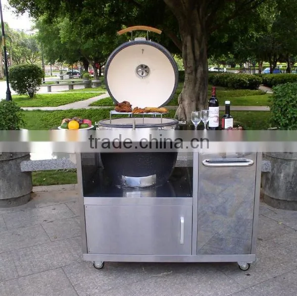 Auplex Outdoor Trolley Stainless Steel Kamado BBQ Table photo-2
