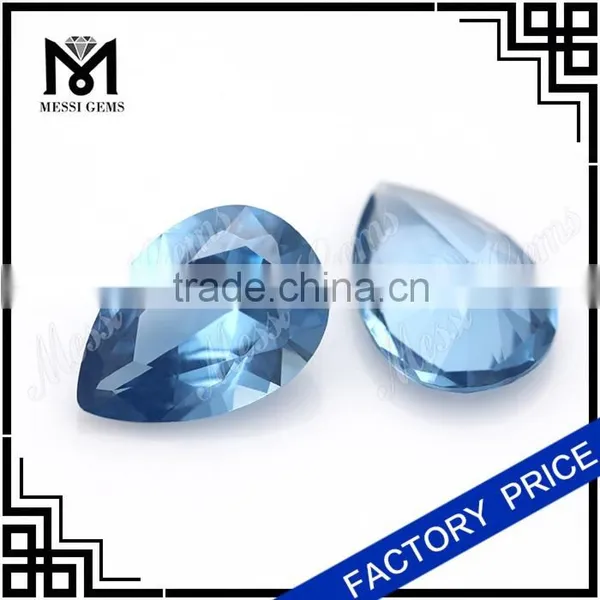 Factory 9x13mm Pear Synthetic Cheap Price Blue Spinel Stones photo-2