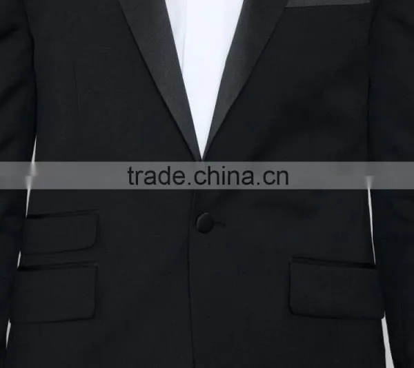 High Quality Custom Made Black Tuxedo Men Suits Slim Fit Wedding Supplier's Choice photo-3