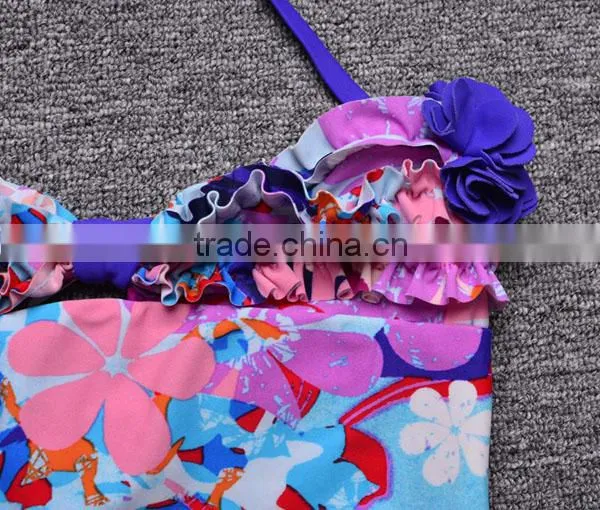 Stock 4T-14T Sweet Girl's One Piece Swimsuit Kids Models Kid Swimwear photo-3