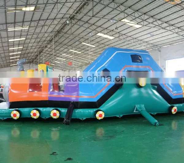 2016 Sunjoy Hot Sale Inflatable Giant Locomotive Caterpillar Obstacle Course Toys for Kids and Adults photo-5
