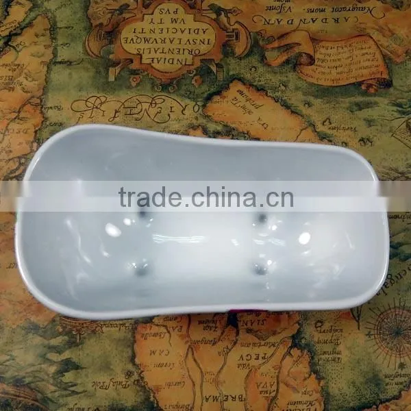 Rose Flower Design Small Ceramic Soap Bathtub photo-3